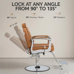 OmySalon SC3901 All Purpose Hydraulic Reclining Salon Chair w/Headrest