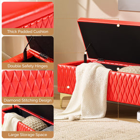 OmySalon WRB1701 53.7in Faux Leather Waiting Room Reception Bench Chair with Hidden Storage