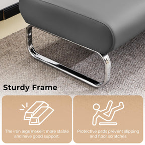 OmySalon WRB2001 Modern 59in Faux Leather Waiting Room Reception Bench Chair with Backrest