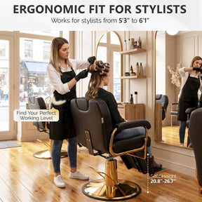 OmySalon SC4101 All Purpose Heavy Duty Hydraulic Reclining 360° Swivel Salon Chair