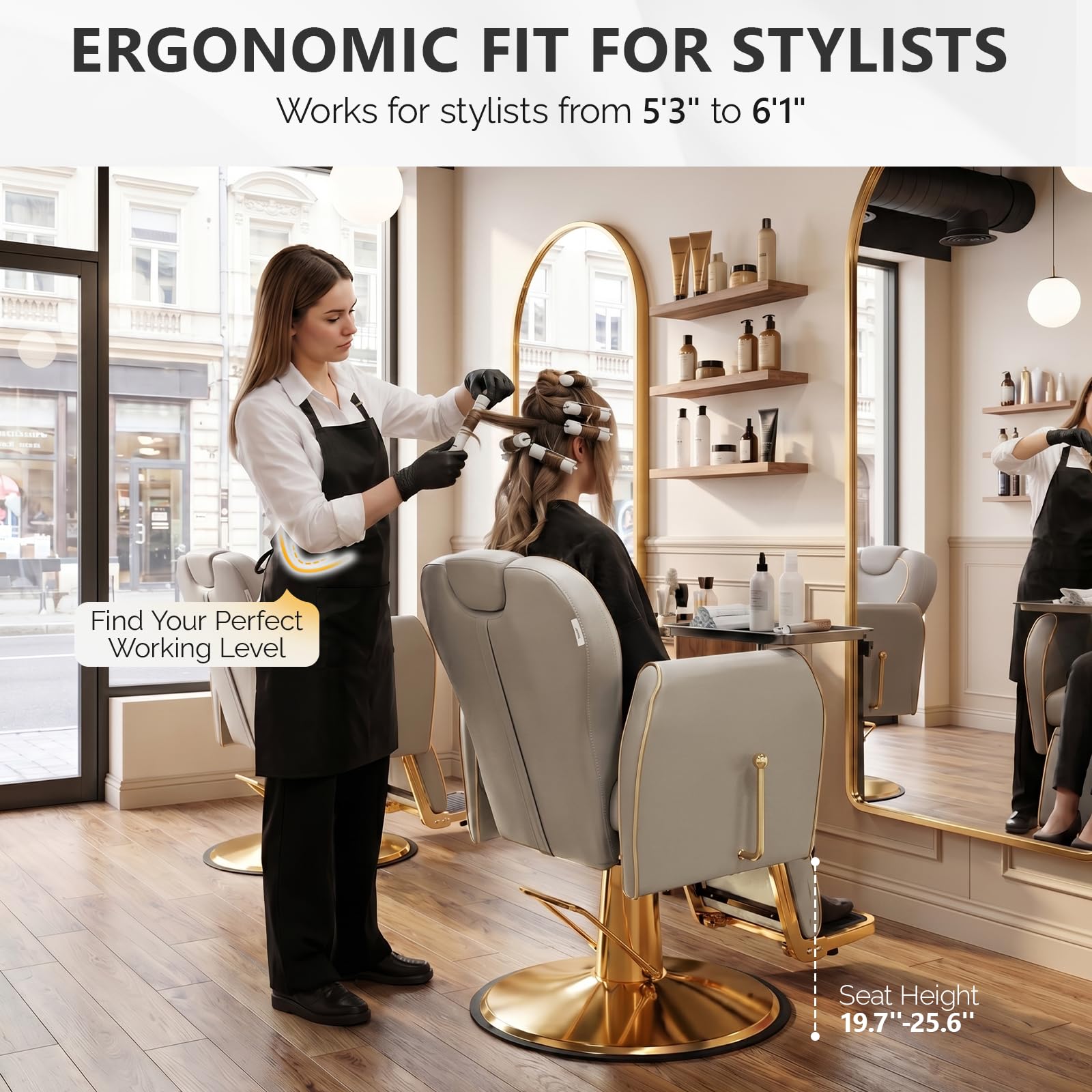 OmySalon BC1701 Heavy Duty Hydraulic Reclining 360° Swivel Barber Chair