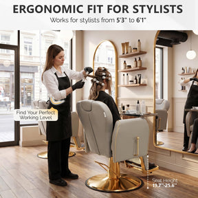 OmySalon BC1701 Heavy Duty Hydraulic Reclining 360° Swivel Barber Chair