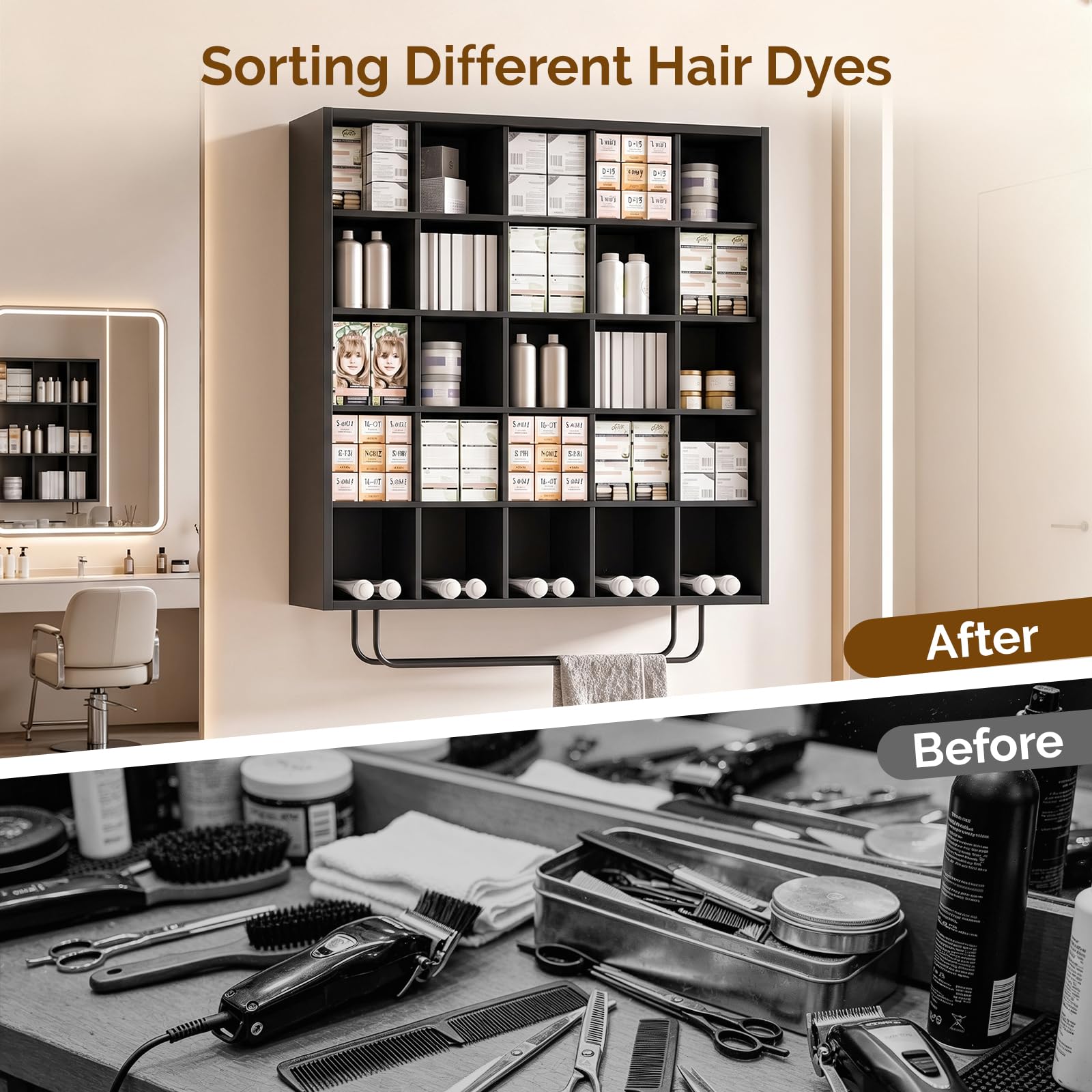 OmySalon SCRUC Wall-Mounted Hair Color Tube Organizer Rack