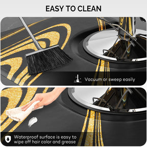 OmySalon 4' x 5' Salon Anti Fatigue Mat Hexagon Barber Mat for Round Base Styling Chair 1/2in 7/8in Thick