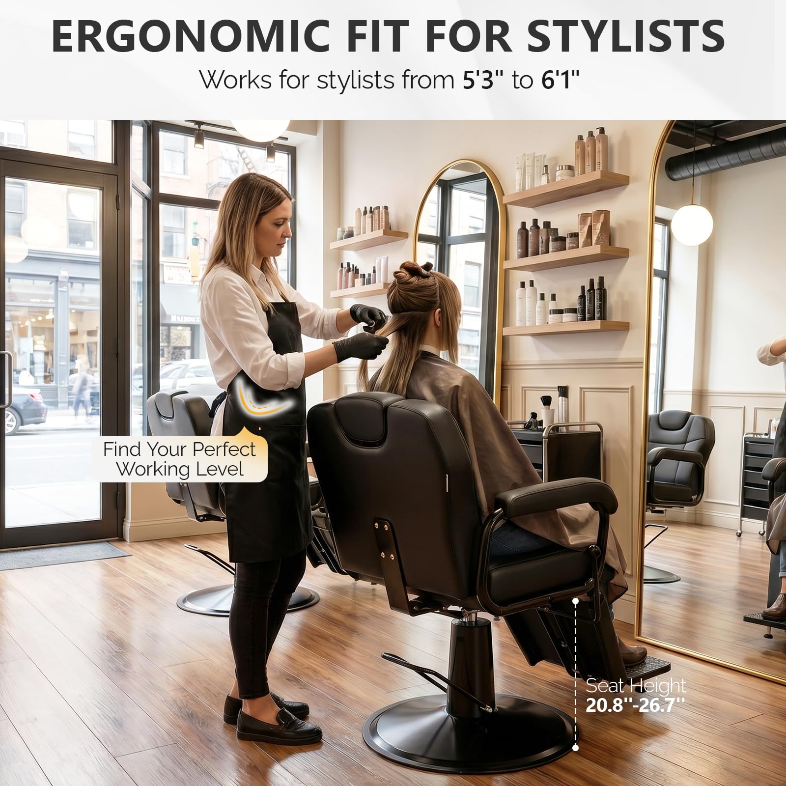 OmySalon SC4101 All Purpose Heavy Duty Hydraulic Reclining 360° Swivel Salon Chair