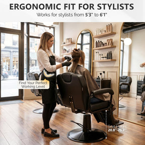 OmySalon SC4101 All Purpose Heavy Duty Hydraulic Reclining 360° Swivel Salon Chair
