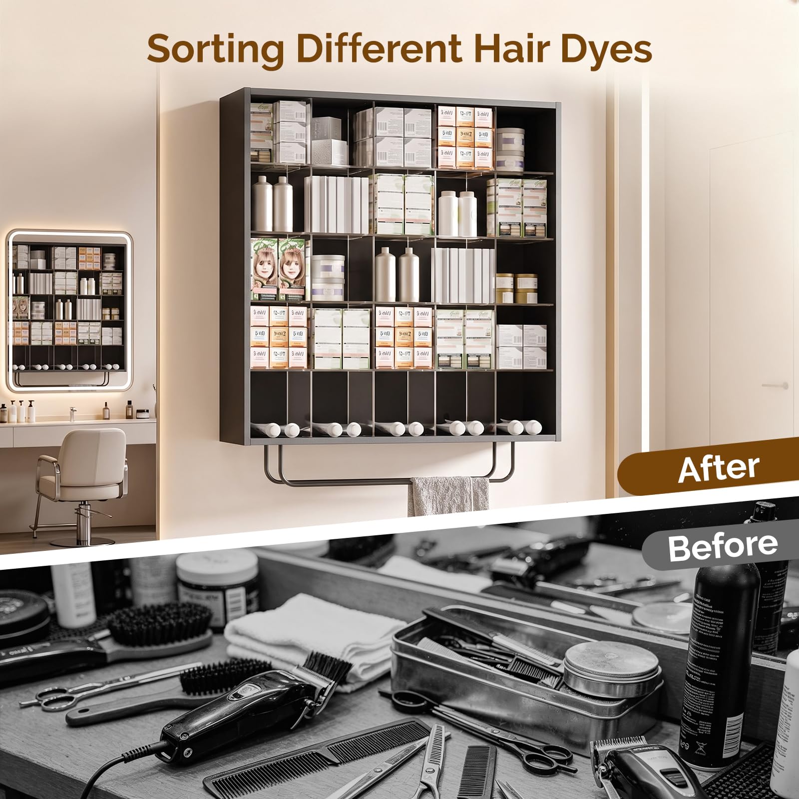 OmySalon SCRUC Wall-Mounted Hair Color Tube Organizer Rack