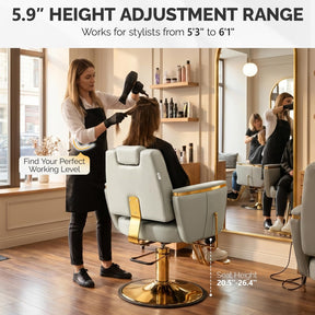 OmySalon SC3801 All Purpose Heavy Duty Hydraulic Reclining Salon Chair with Headrest