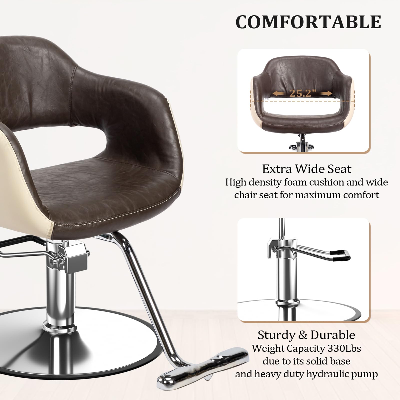 OmySalon SC3011 Heavy Duty 360° Swivel Hydraulic Styling Chair