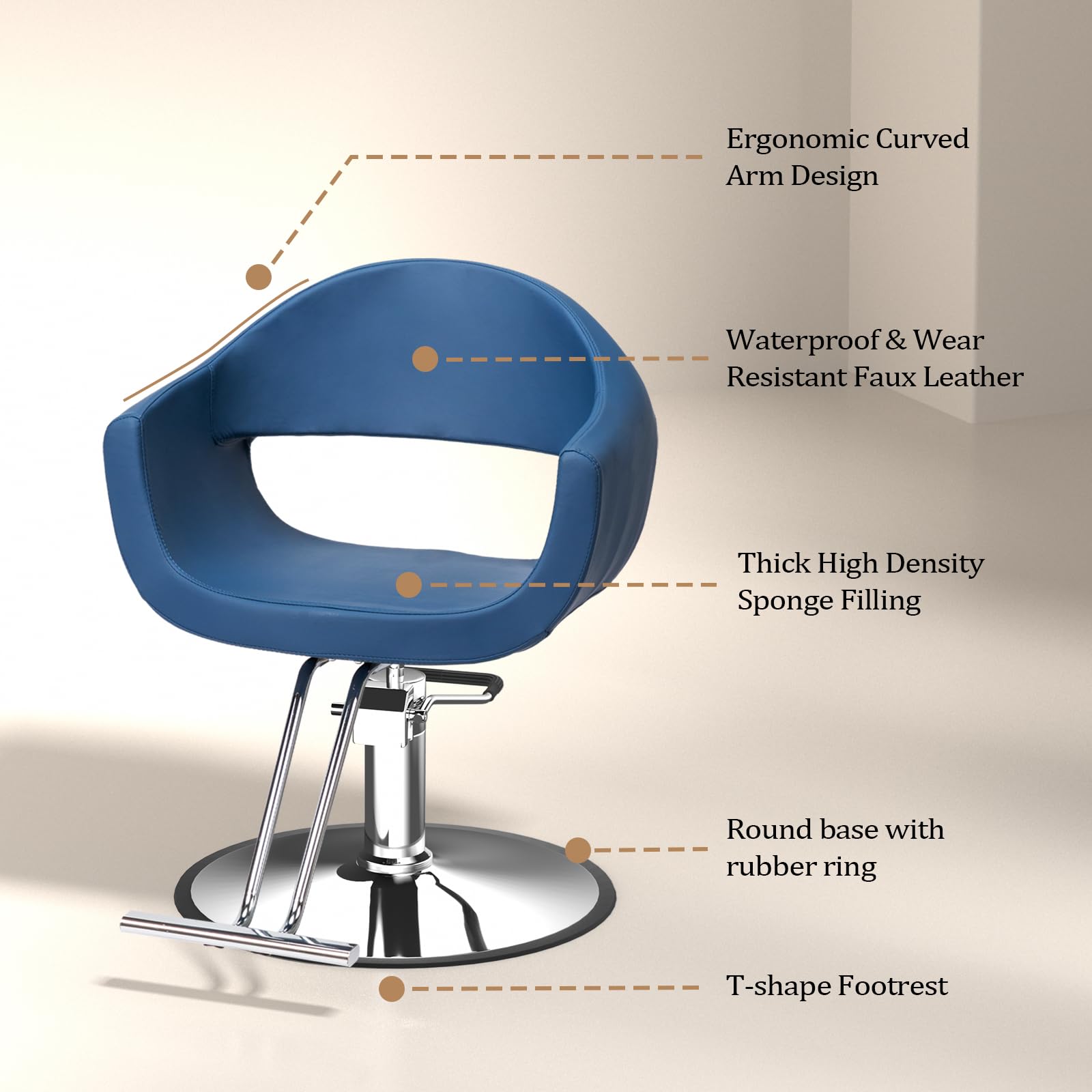 OmySalon SC3202 Heavy Duty 360°Swivel Hydraulic Styling Chair