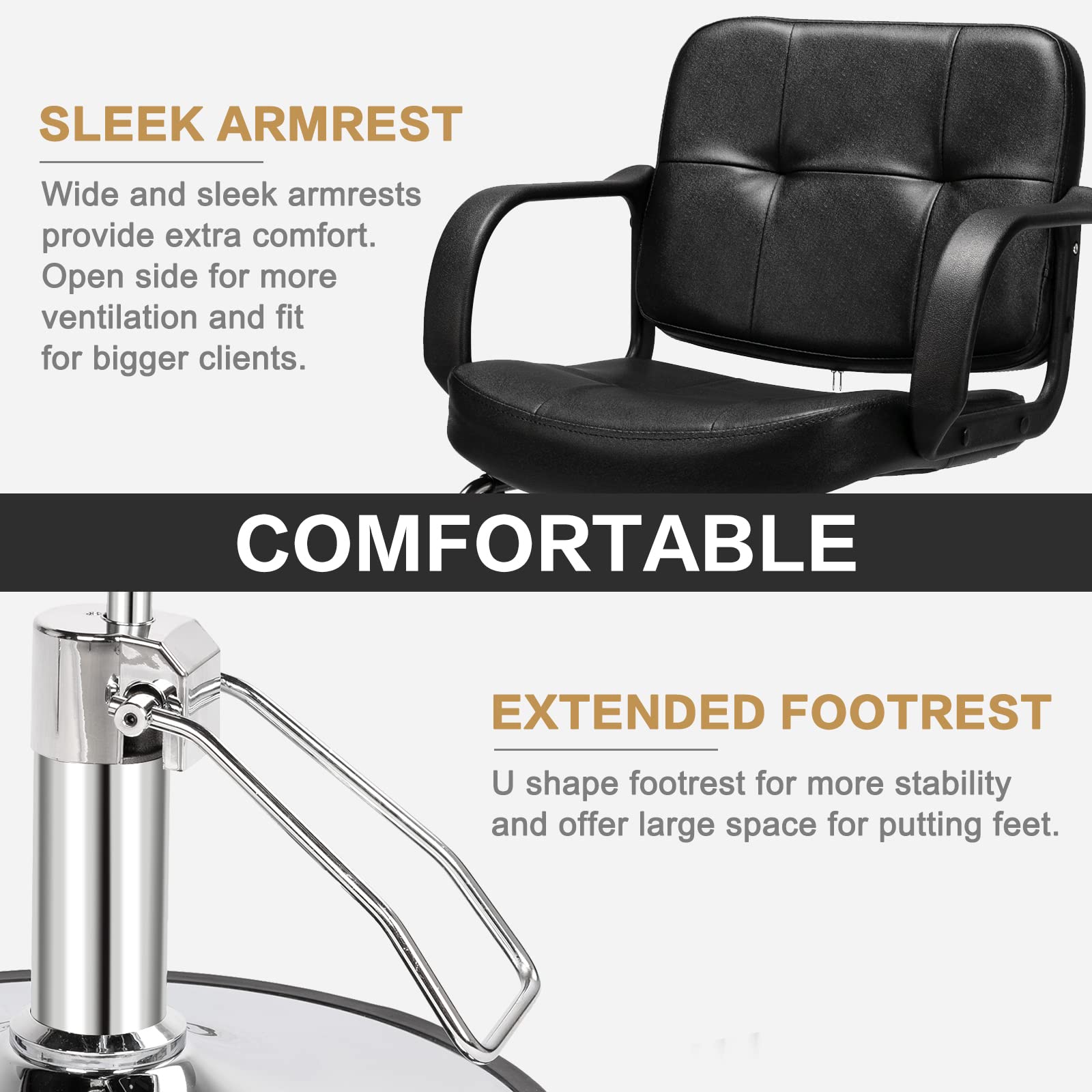 OmySalon SC1601 Hydraulic Adjustable Height 360° Swivel Styling Chair