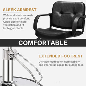 OmySalon SC1601 Hydraulic Adjustable Height 360° Swivel Styling Chair