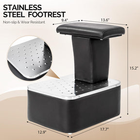 OmySalon BU1601 Salon Shampoo Bowl and Chair Backwash Unit with  Large Porcelain Bowl & Independent Footrest