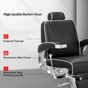 OmySalon BC1411 Sleek Heavy Duty Hydraulic Reclining Barber Chair