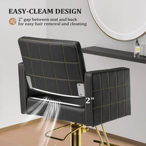 OmySalon SC2001 Heavy Duty Hydraulic Wide Seat Hair Stylist Salon Chair