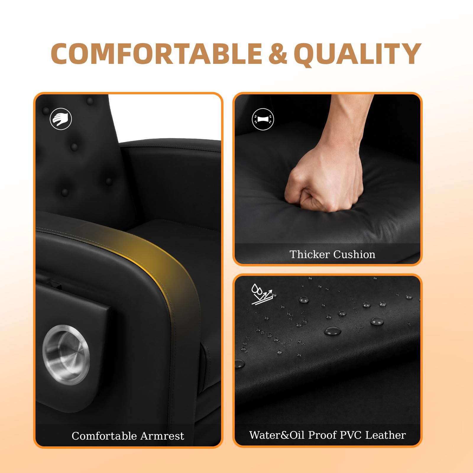OmySalon PCE-BD 3-in-1 Plumbless Electric Pedicure Chair With Technician Stool Footrest And Adjustable Backrest
