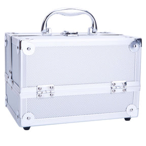 OmySalon Portable Handle Large Storage Lockable Cosmetic Makeup Train Case with Mirror Lock Pink/Silver/Black