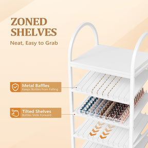 OmySalon 8-Tier Rolling Nail Polish & Powder Display Organizer Rack with Wheels