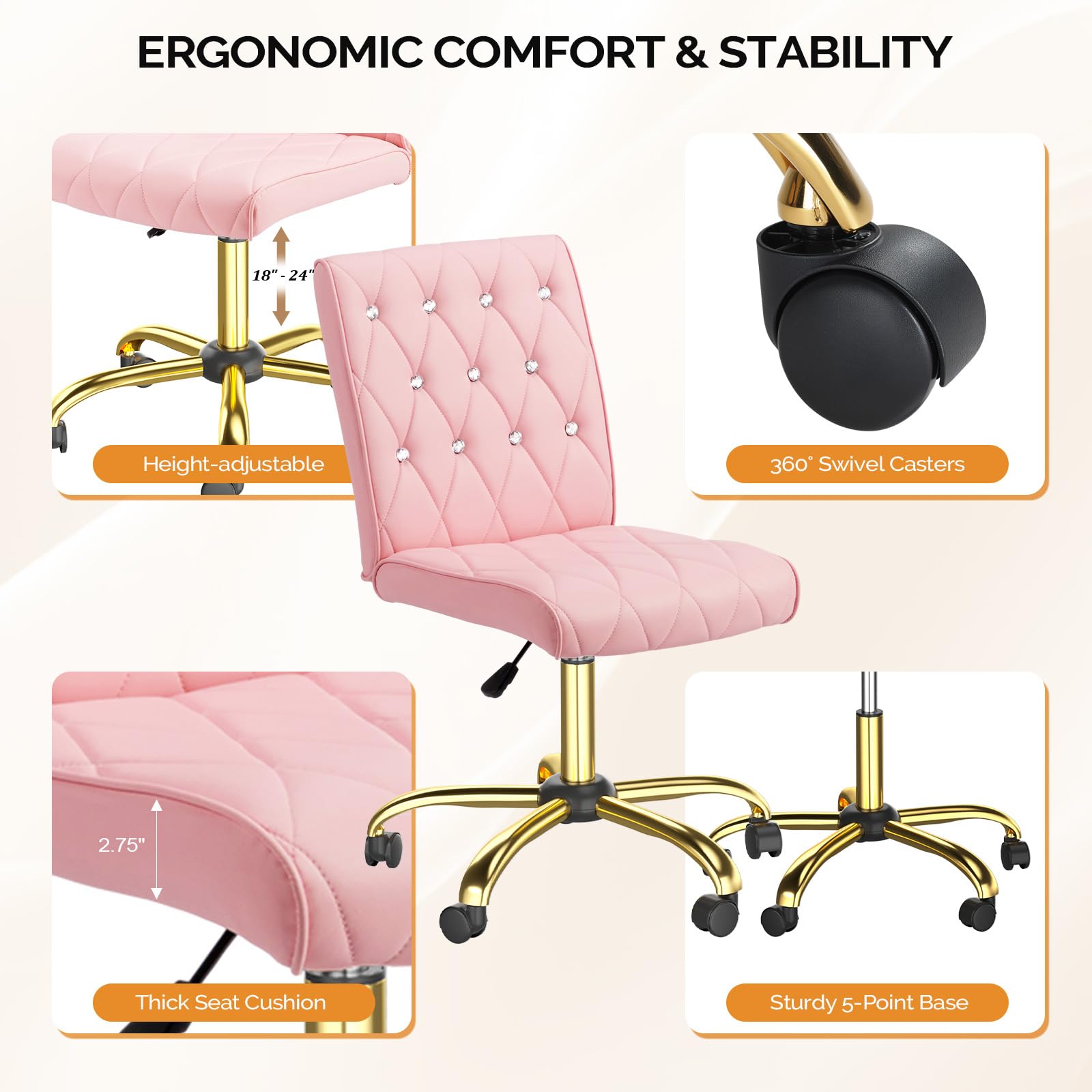 OmySalon MT-SC Nail Manicure Table w/Electric Dust Collector & Wrist Rest & Diamond Decoration