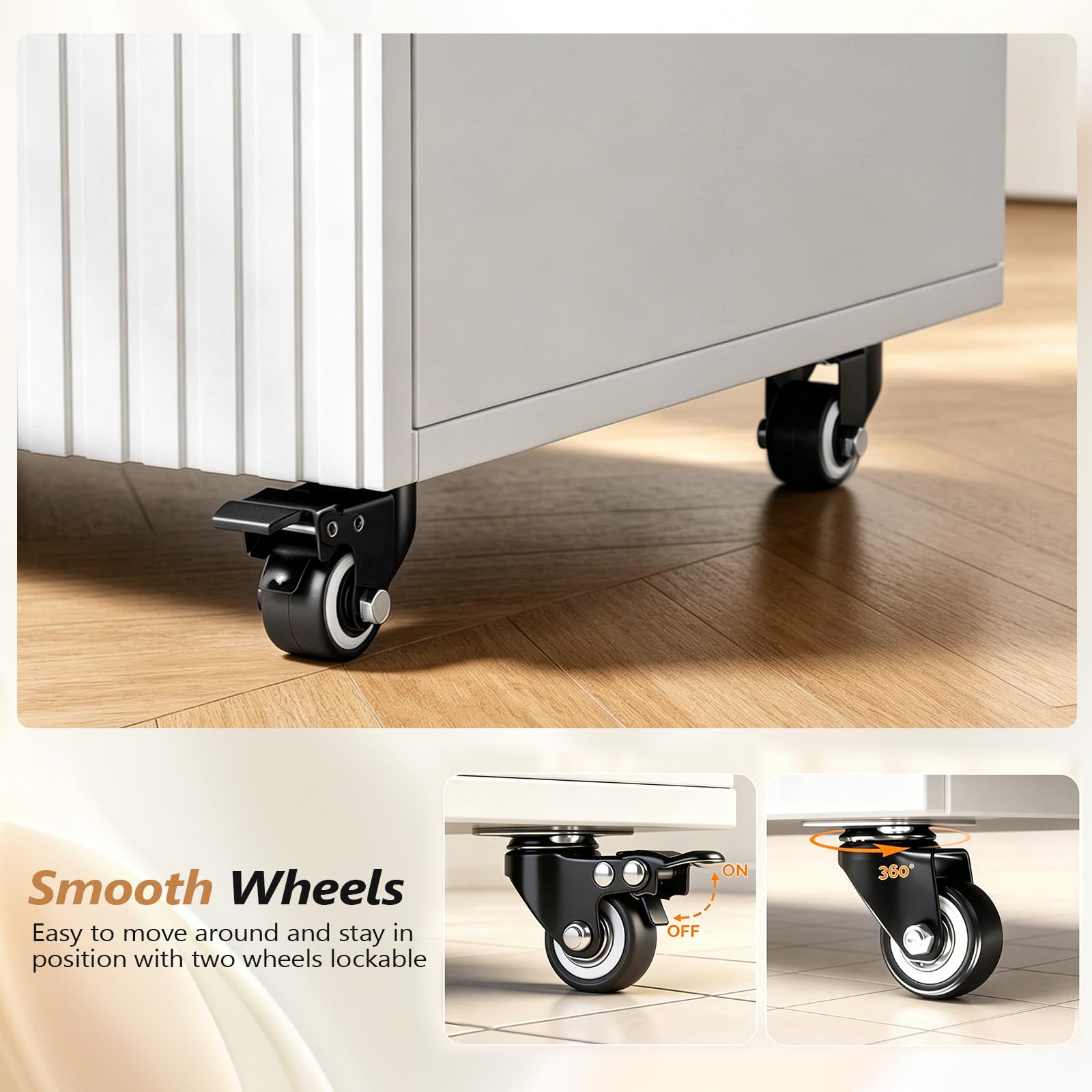 OmySalon SCTSM Wooden Rolling Salon Trolley Cart with Wheels & 4 Drawers 3 Hot Tool Holders