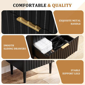 OmySalon SCGFD Modern Retro Salon Styling Station with Glass Top, 4 Drawers & 3 Hot Tool Holders