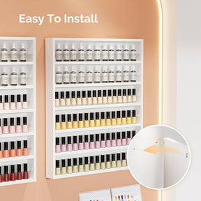 OmySalon 6 Layers Wall Mount Nail Polish Organizer Rack w/Acrylic Baffle