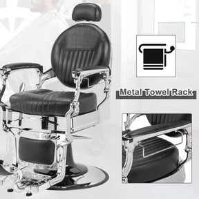 OmySalon PH441 Vintage Style Heavy Duty Hydraulic Recline Barber Chair