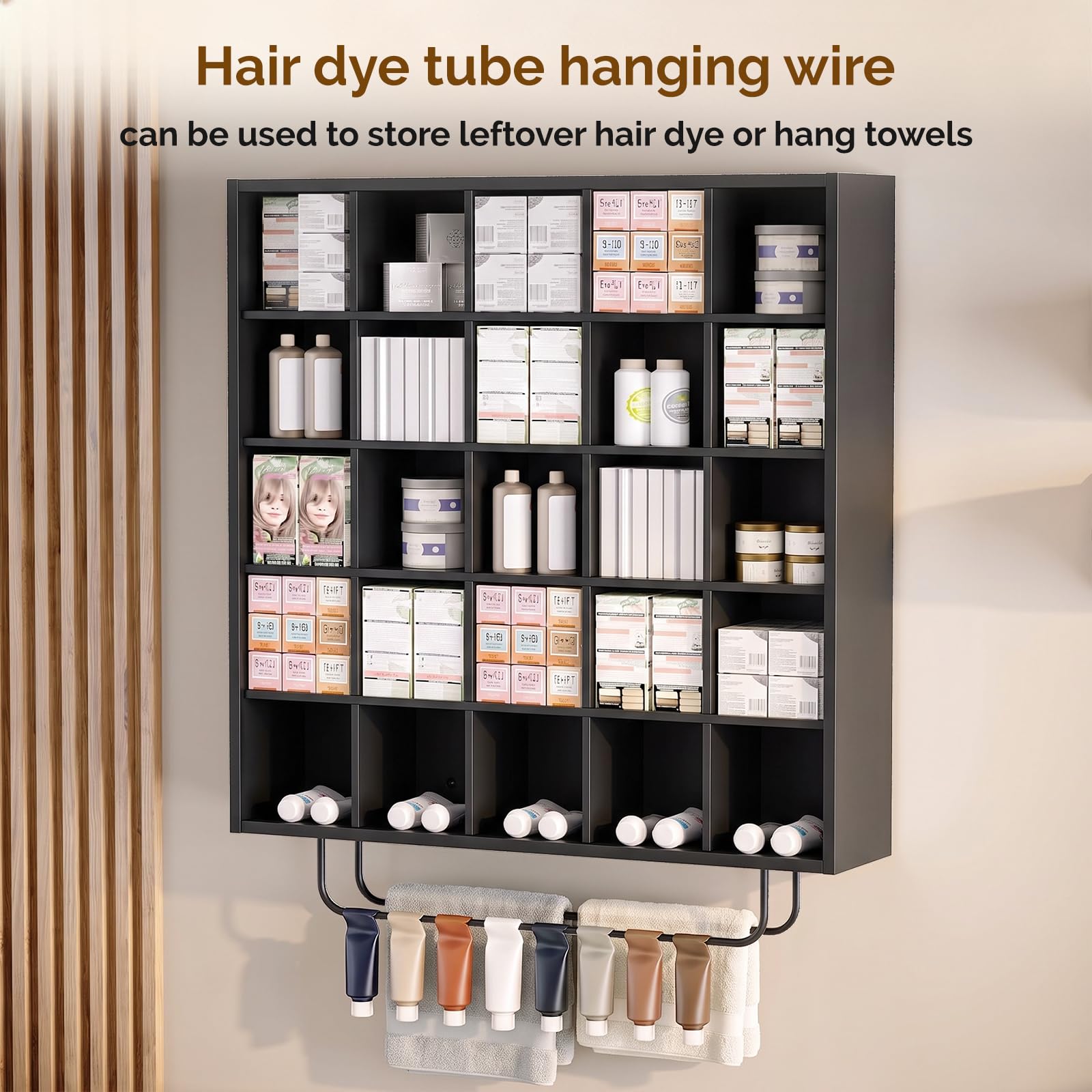 OmySalon SCRUC Wall-Mounted Hair Color Tube Organizer Rack