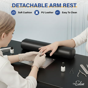 OmySalon MT-FORMED Nail Manicure Table w/Electric Dust Collector & Wrist Rest