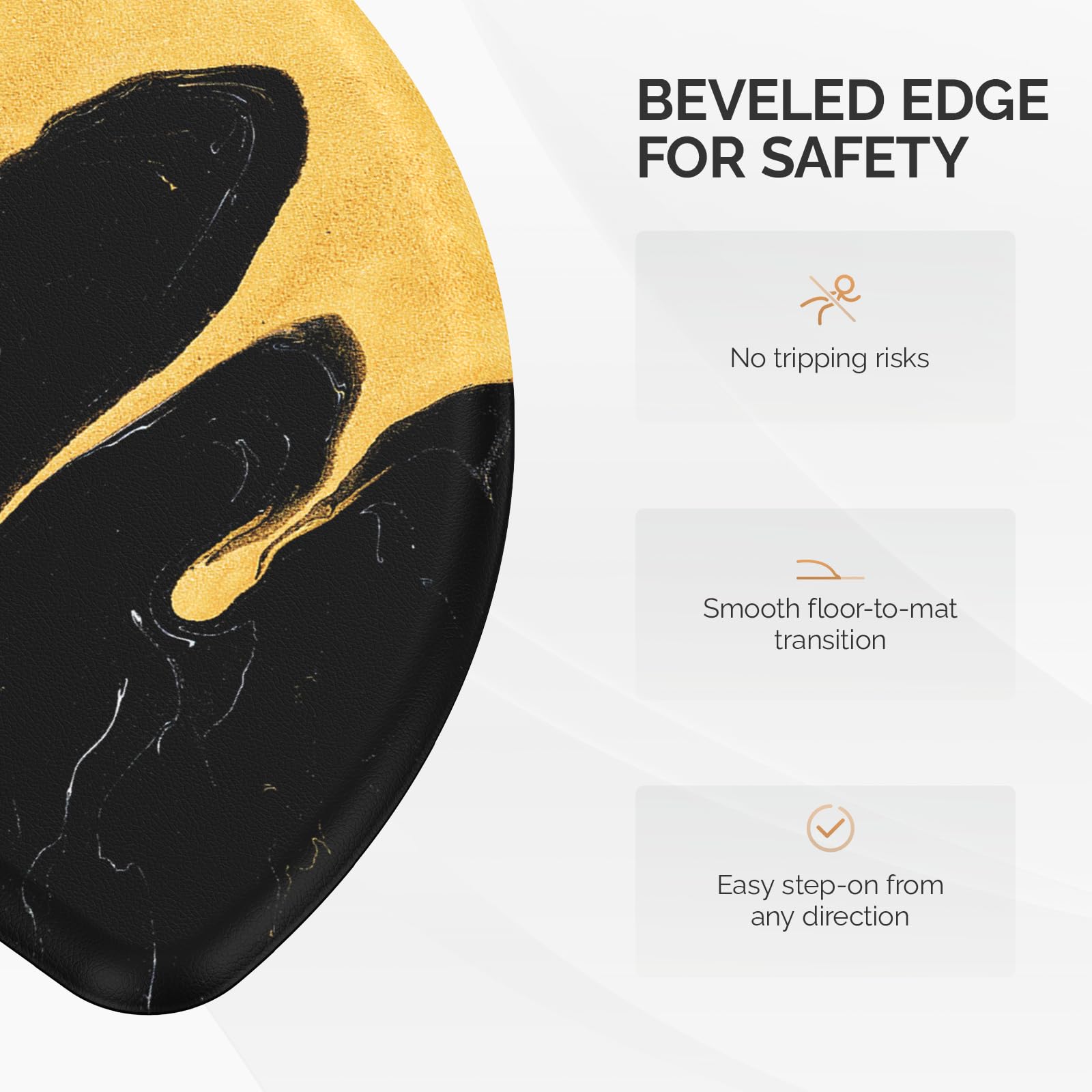 OmySalon 3' x 5' Semi-Circle Anti-Fatigue Salon Mat with Round Cutout 5/8" Thick
