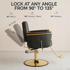 OmySalon SC3801 All Purpose Heavy Duty Hydraulic Reclining Salon Chair with Headrest