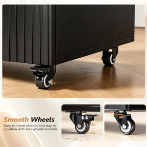 OmySalon SCTSM Wooden Rolling Salon Trolley Cart with Wheels & 4 Drawers 3 Hot Tool Holders