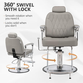 OmySalon SC3901 All Purpose Hydraulic Reclining Salon Chair w/Headrest