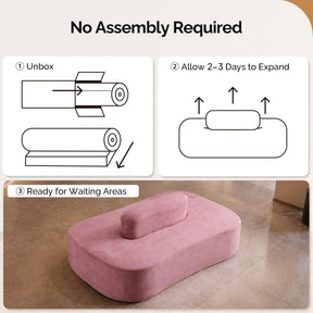 OmySalon SLKS 71.6in Double-Sided Plush Reception Bench for 4-6 People, Fully Assembled