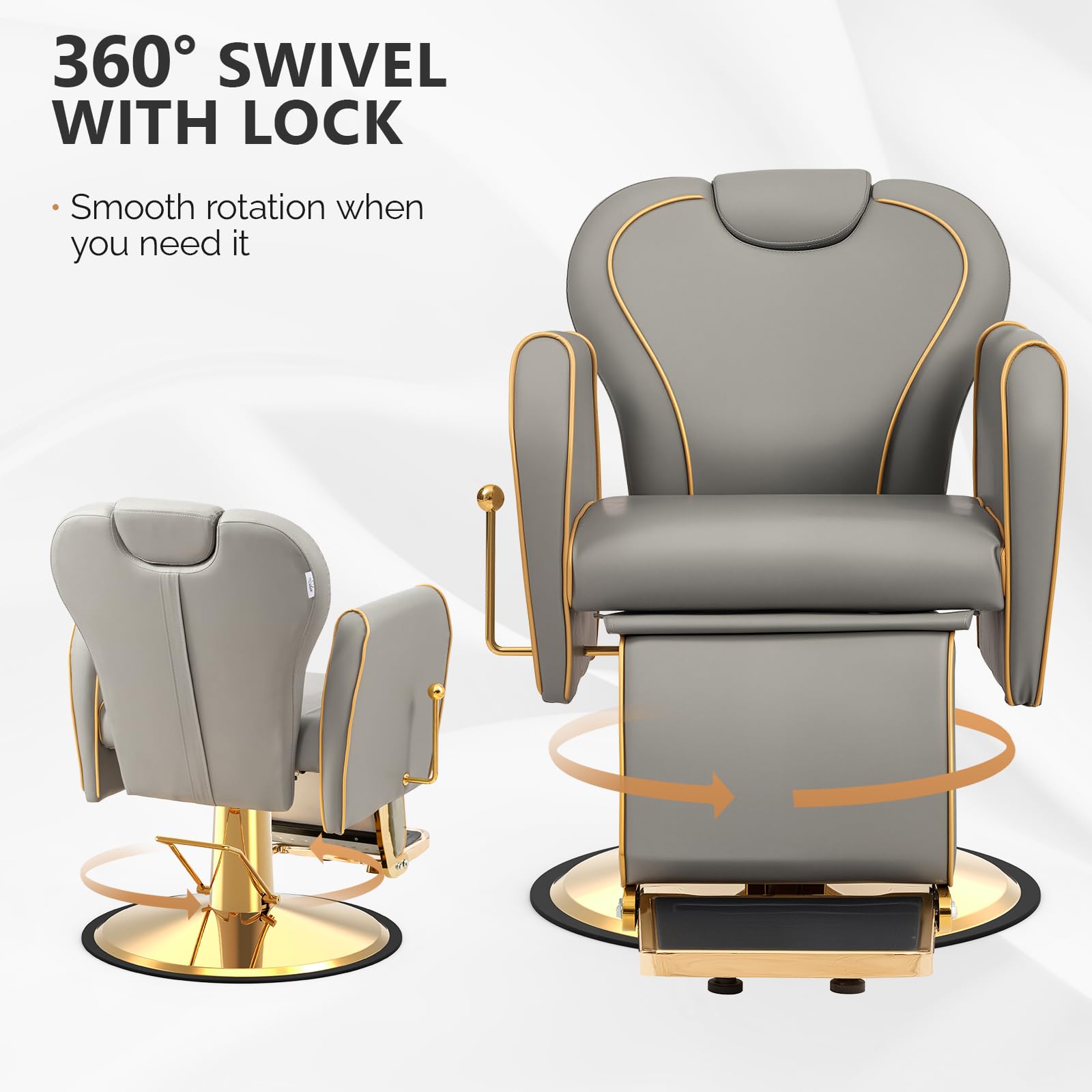 OmySalon BC1701 Heavy Duty Hydraulic Reclining 360° Swivel Barber Chair
