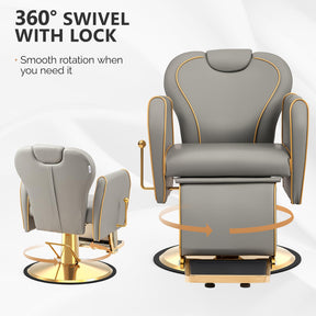 OmySalon BC1701 Heavy Duty Hydraulic Reclining 360° Swivel Barber Chair