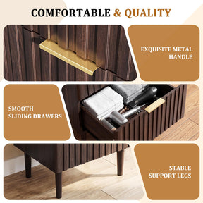 OmySalon SCGFD Modern Retro Salon Styling Station with Glass Top, 4 Drawers & 3 Hot Tool Holders