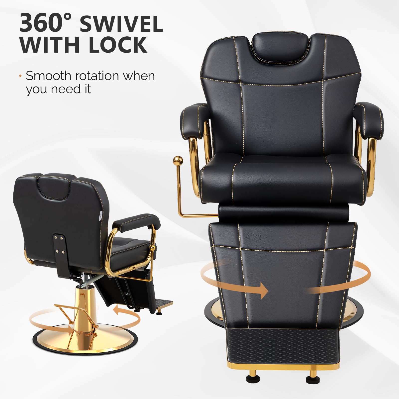 OmySalon SC4101 All Purpose Heavy Duty Hydraulic Reclining 360° Swivel Salon Chair