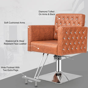 OmySalon SC2801 Modern Heavy Duty Hydraulic Swivel Hair Stylist Salon Chair with Curved Armrests