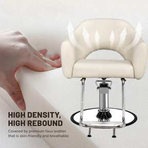 OmySalon SC3001 Modern Heavy Duty Hydraulic Swivel Hair Stylist Salon Chair w/Thickened Curved Backrest