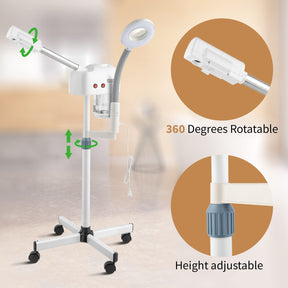 OmySalon 2 in 1 Facial Steamer with 3X Magnifying Lamp