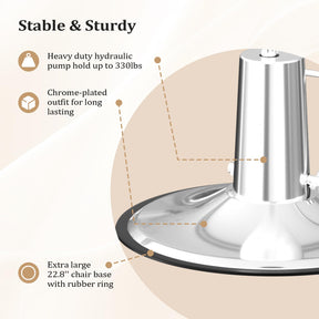 OmySalon SC3501 All Purpose Heavy Duty Hydraulic Reclining Salon Chair w/Headrest and Wave-pattern Armrests