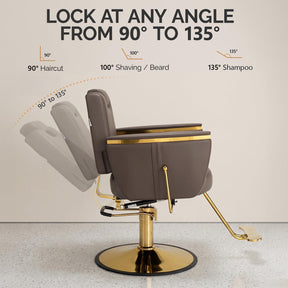 OmySalon SC3801 All Purpose Heavy Duty Hydraulic Reclining Salon Chair with Headrest