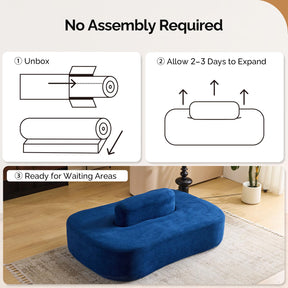 OmySalon SLKS 71.6in Double-Sided Plush Reception Bench for 4-6 People, Fully Assembled