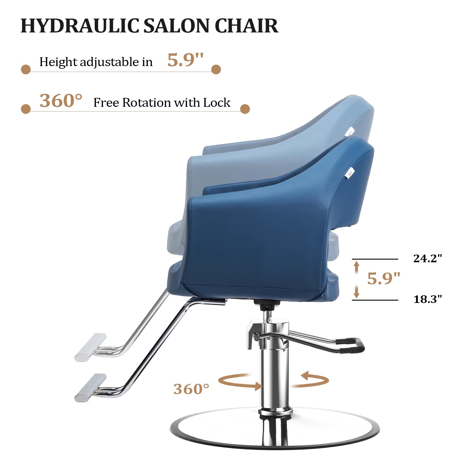 OmySalon SC3202 Heavy Duty 360°Swivel Hydraulic Styling Chair
