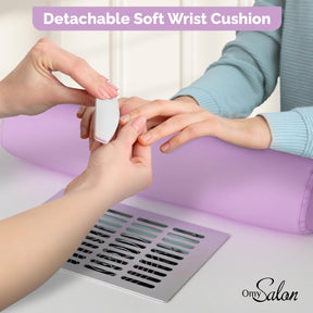 OmySalon MT-SC Nail Manicure Table w/Electric Dust Collector & Wrist Rest & Diamond Decoration