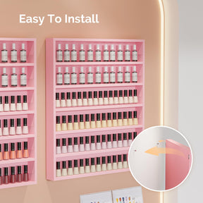 OmySalon 6 Layers Wall Mount Nail Polish Organizer Rack w/Acrylic Baffle