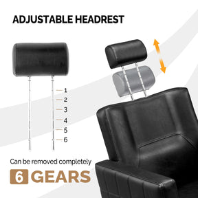 OmySalon SC2301 All Purpose Heavy Duty Hydraulic Reclining Hair Salon Chair w/Headrest