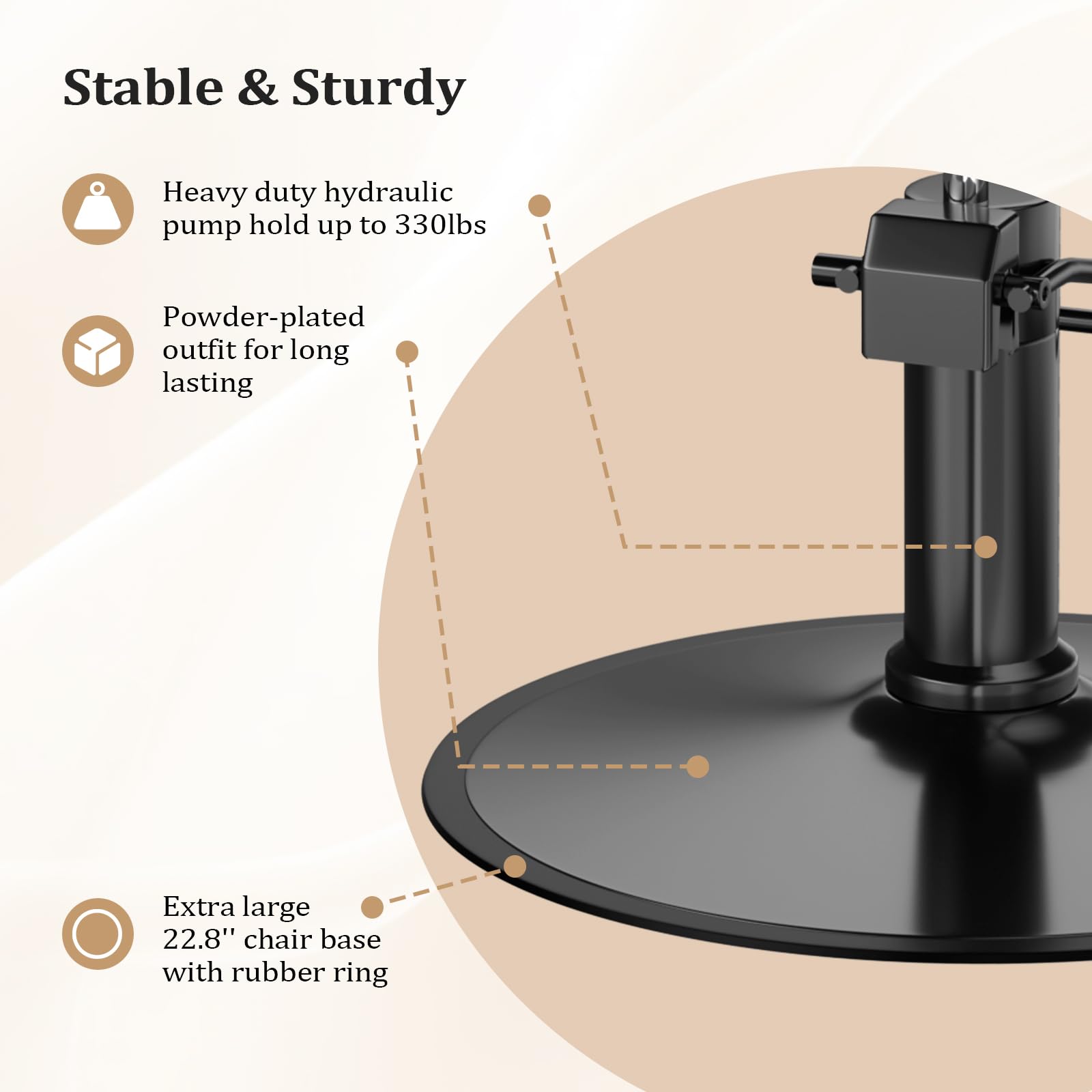 OmySalon SC3601 All Purpose Heavy Duty Hydraulic Reclining Salon Chair w/Headrest