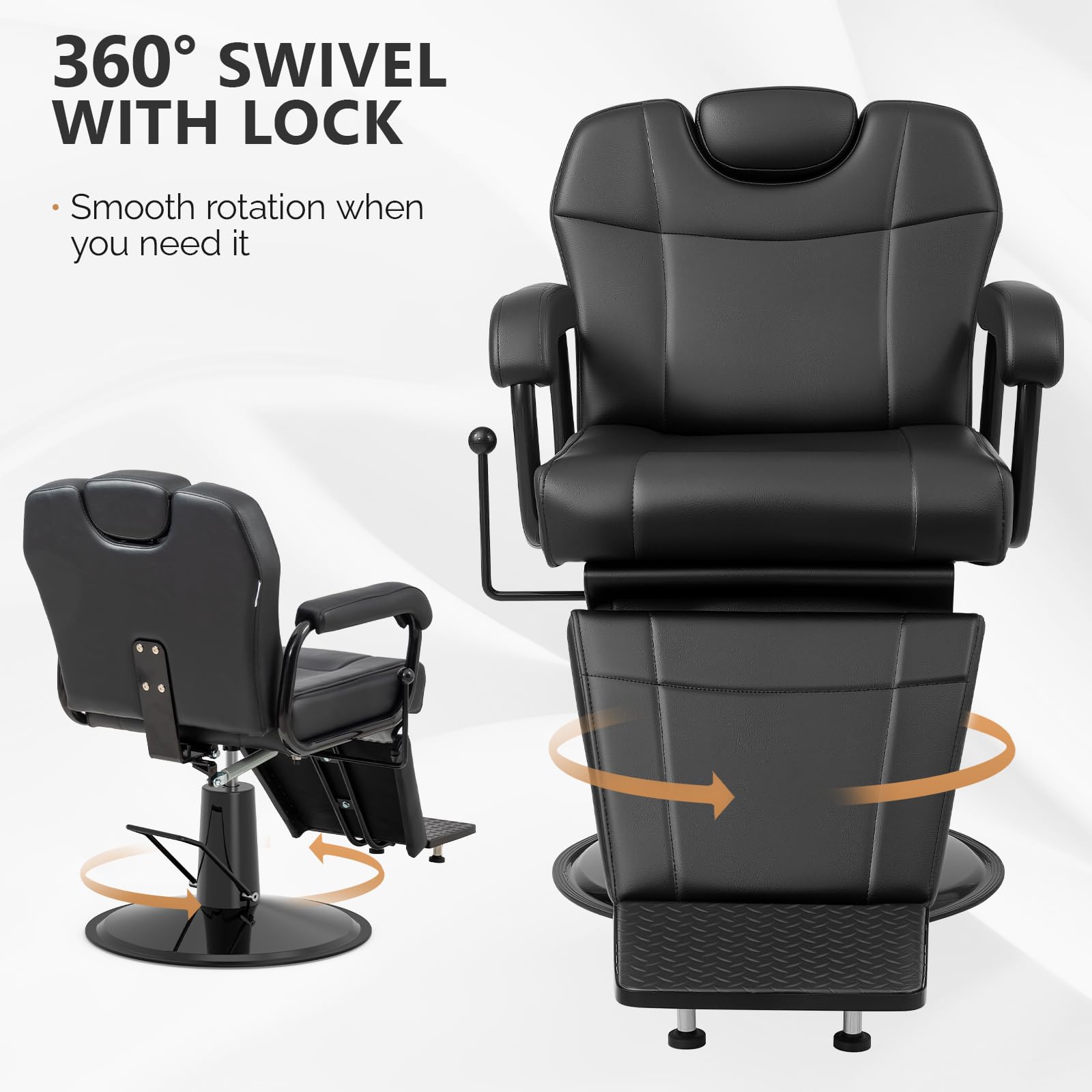 OmySalon SC4101 All Purpose Heavy Duty Hydraulic Reclining 360° Swivel Salon Chair